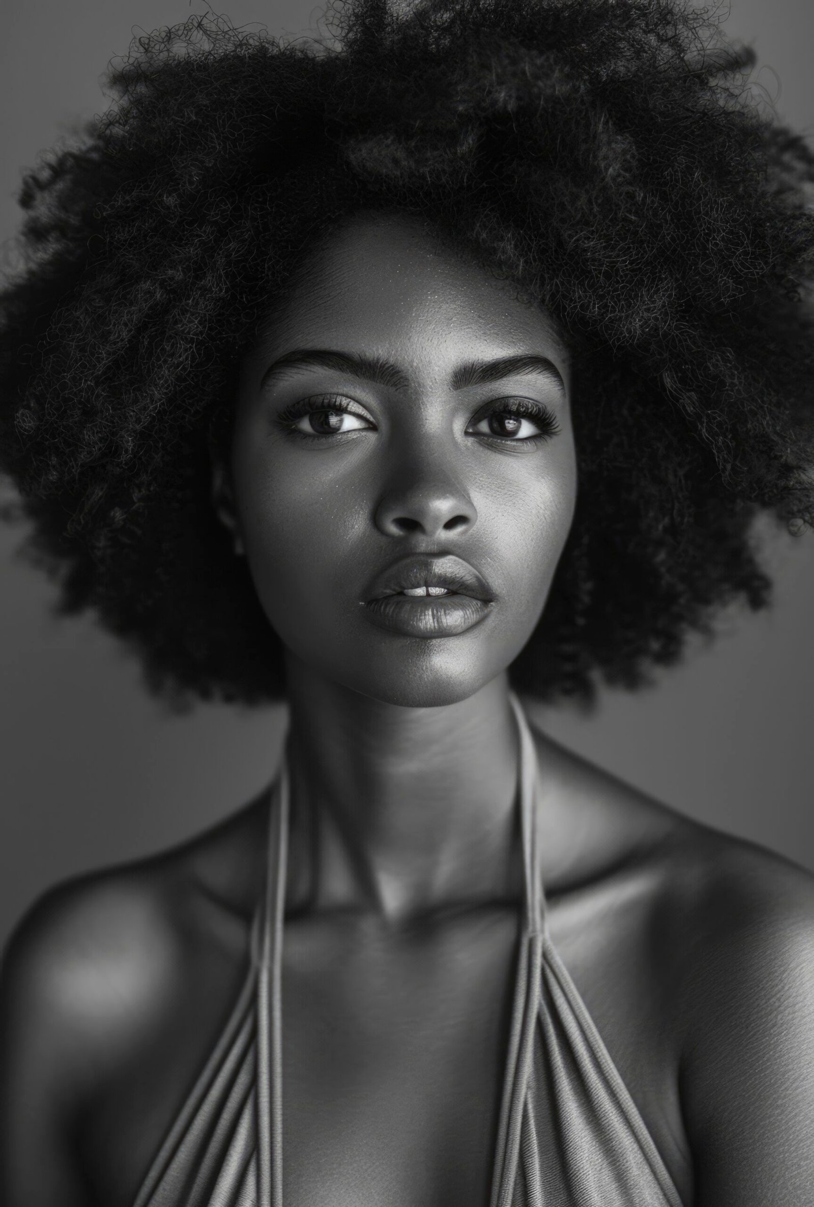 beautiful african woman monochrome portrait (1)
